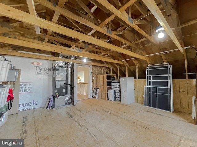 view of unfinished attic