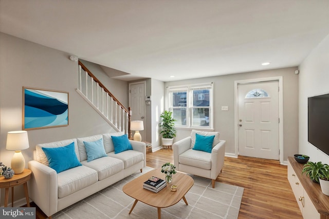 living room featuring hardwood / wood-style flooring