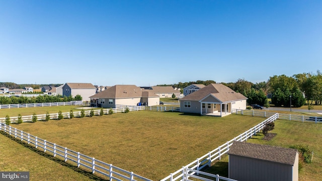 exterior space with a rural view