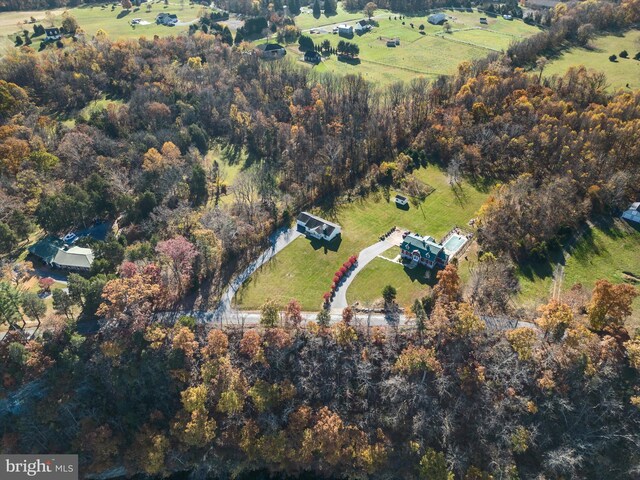 bird's eye view featuring a rural view