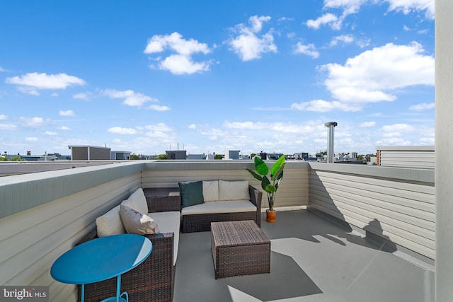 view of patio / terrace with outdoor lounge area and a balcony