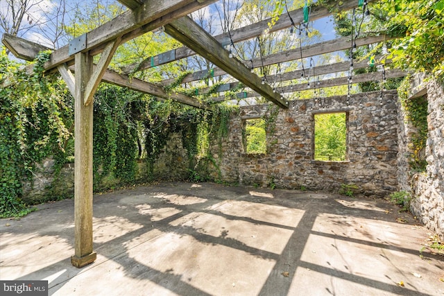 view of patio with a pergola