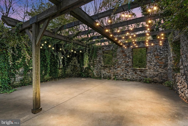 view of patio with a pergola