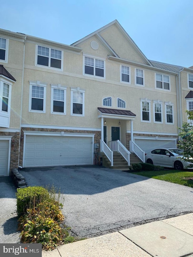 view of property featuring a garage