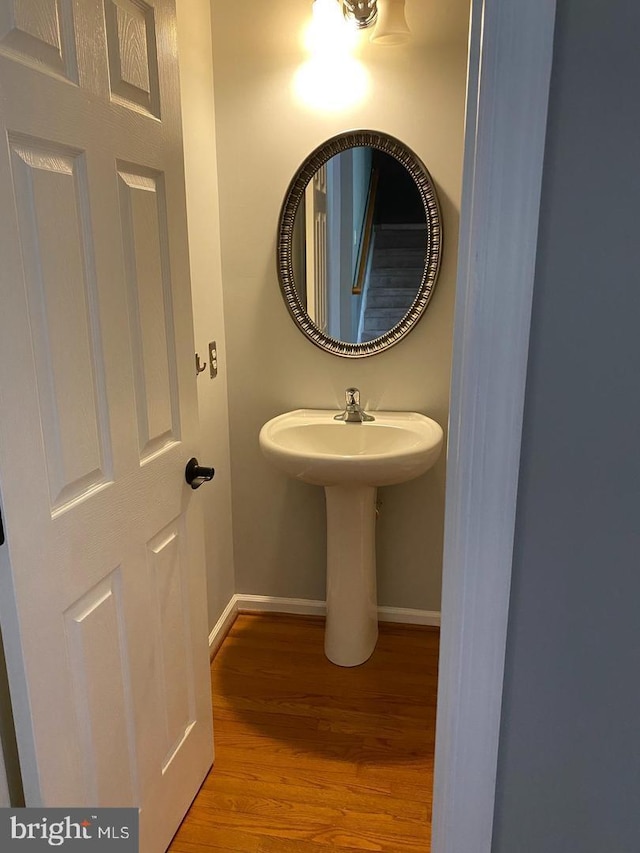 bathroom featuring hardwood / wood-style flooring