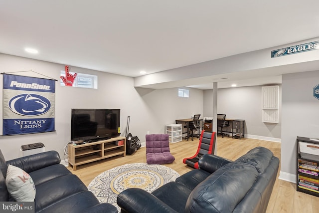 living room featuring hardwood / wood-style flooring