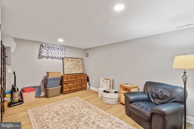 living area featuring wood-type flooring