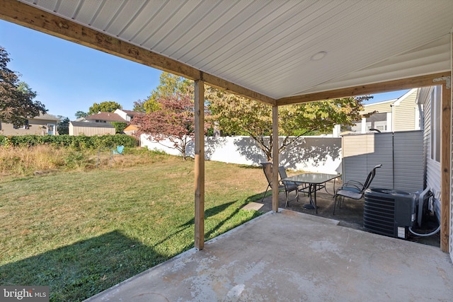 view of patio / terrace featuring central AC