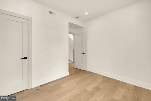 unfurnished bedroom featuring light hardwood / wood-style floors