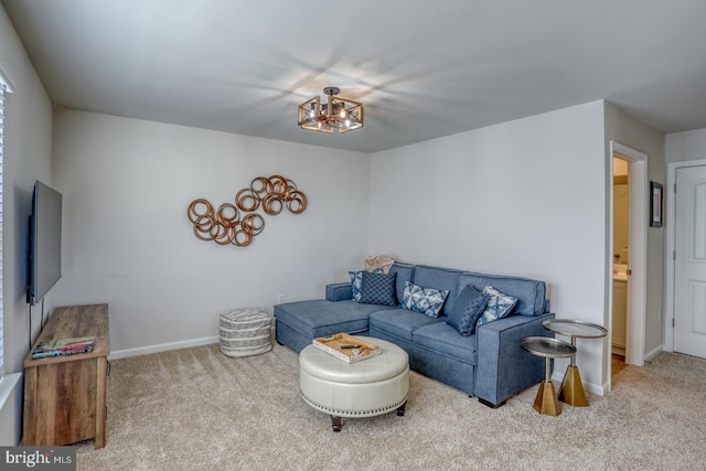 living room with carpet floors