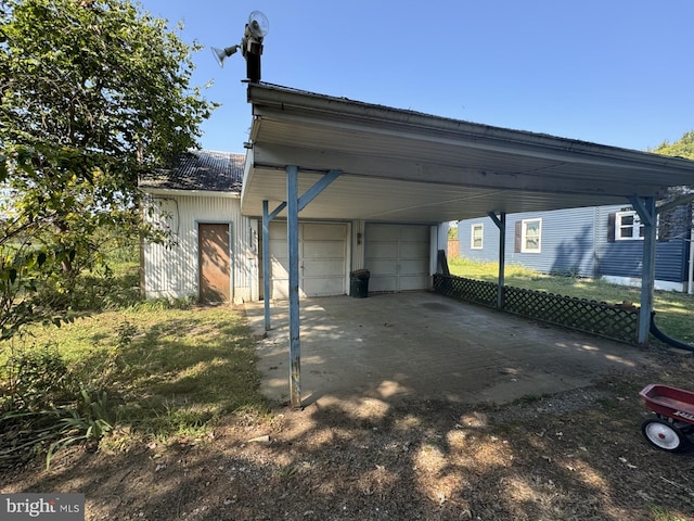 view of parking featuring a carport