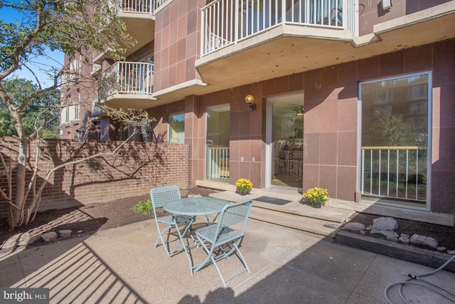 view of patio / terrace featuring a balcony