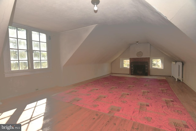 2761 York Rd, Jamison, PA 18929 - bonus room featuring radiator, wood finished floors, lofted ceiling, and a wealth of natural light
