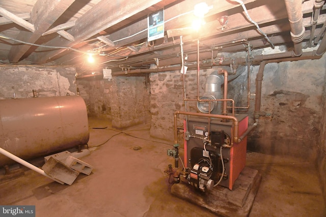 2761 York Rd, Jamison, PA 18929 - unfinished basement with a heating unit and heating fuel