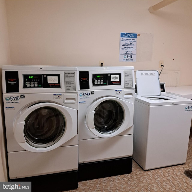 laundry room featuring washing machine and dryer