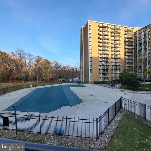 view of pool featuring a patio