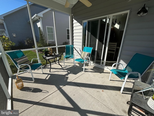 view of patio / terrace with ceiling fan