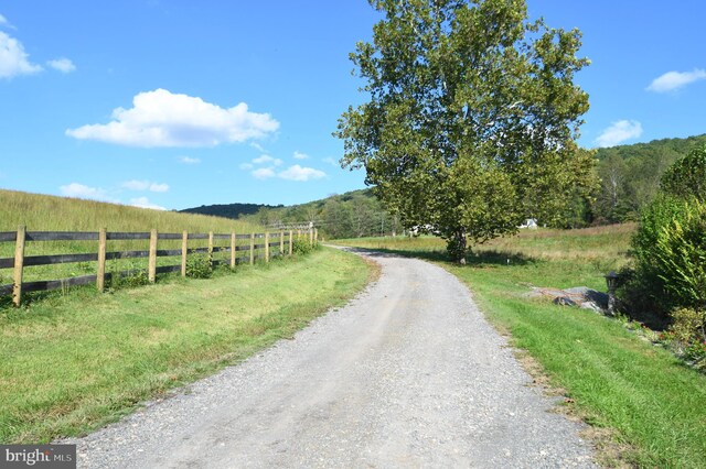 view of street with a rural view