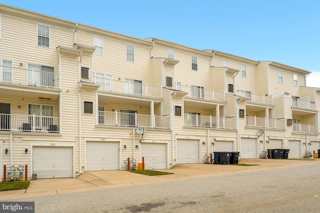 view of property featuring a garage