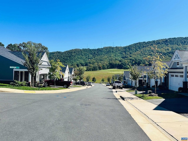 view of street featuring a mountain view