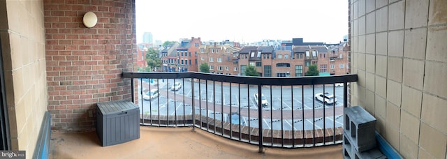 balcony featuring a view of city