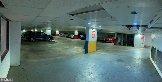view of parking garage