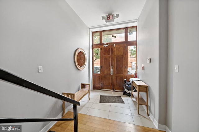 entrance foyer featuring light hardwood / wood-style floors