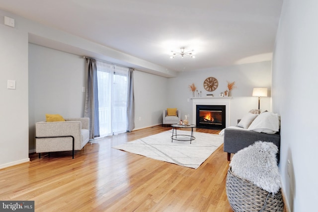 living room featuring wood-type flooring