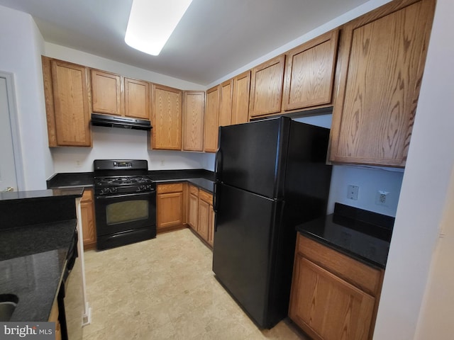 kitchen featuring black appliances