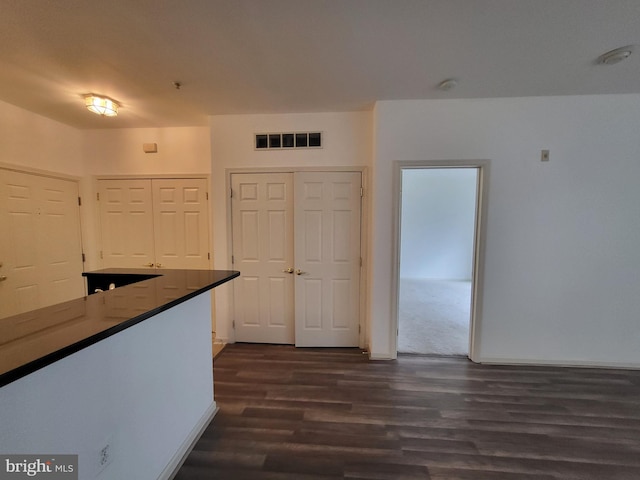 kitchen featuring dark hardwood / wood-style flooring