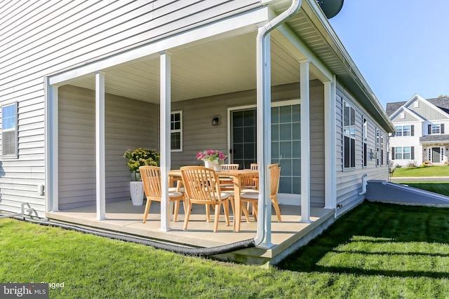 exterior space featuring a yard