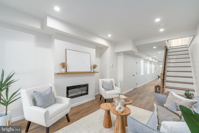 living room featuring light hardwood / wood-style floors