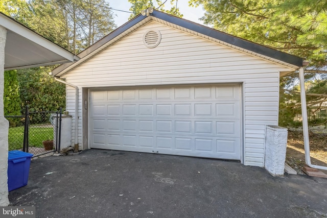 view of garage