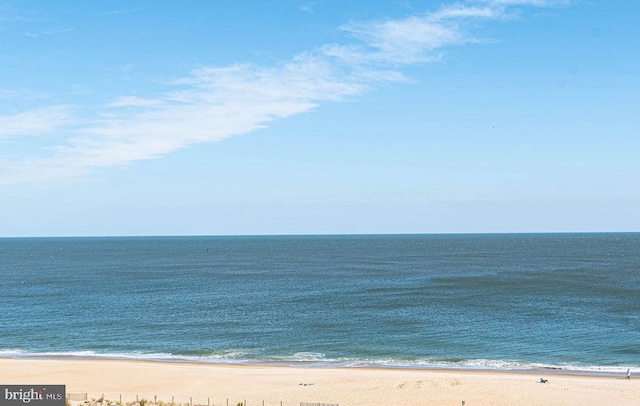 property view of water with a beach view