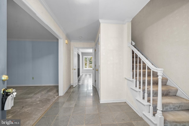 interior space featuring ornamental molding