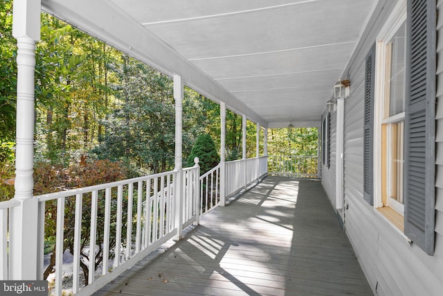 deck with covered porch