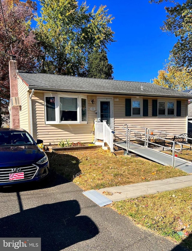 view of single story home