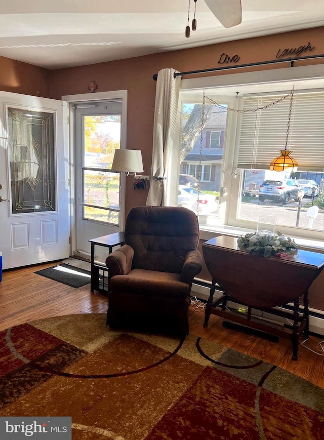 sitting room featuring hardwood / wood-style flooring