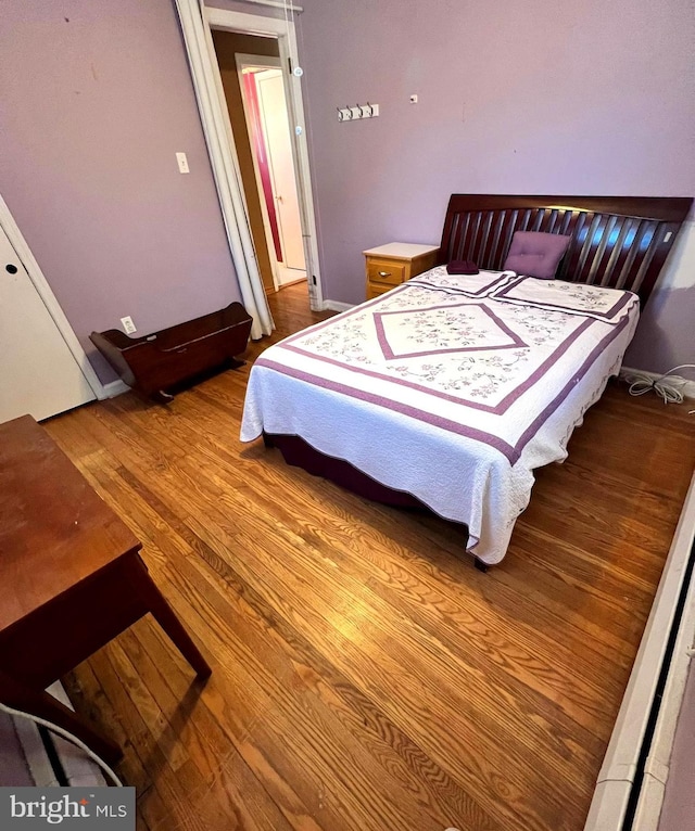 bedroom featuring light hardwood / wood-style flooring