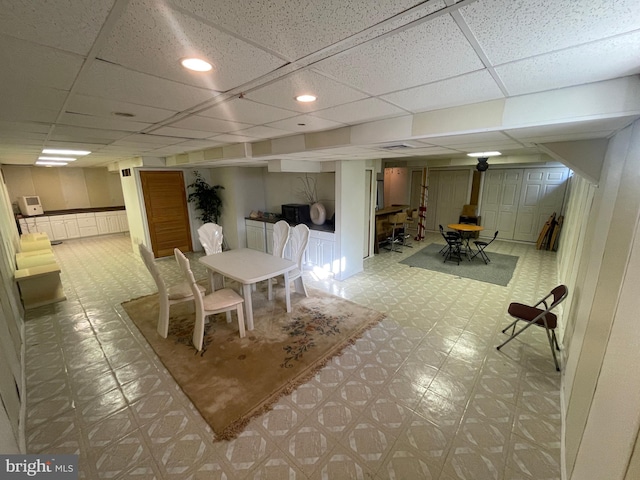 dining room featuring a paneled ceiling