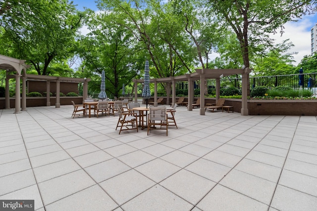 view of patio with a pergola