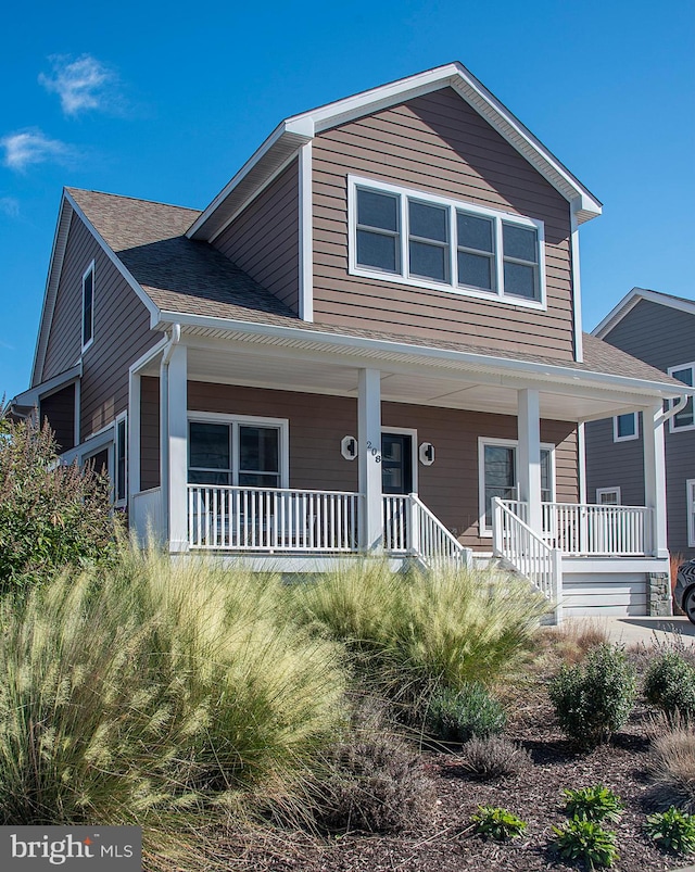 view of front of property with a porch