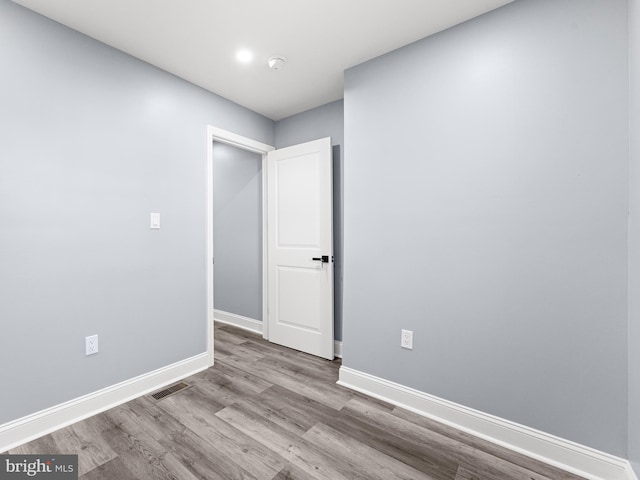 empty room featuring light wood-type flooring