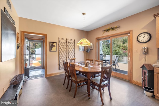 view of dining space