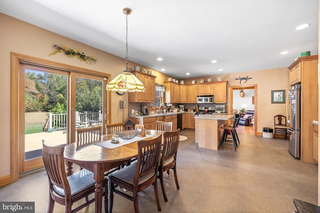 dining area with sink