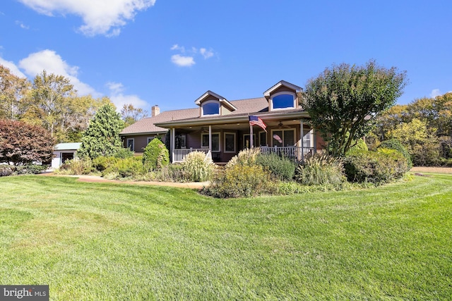 7000 Sockwell Rd, Port Norris, NJ 08349 - rear view of house featuring a yard, a ceiling fan, and a chimney