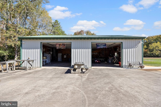 view of garage