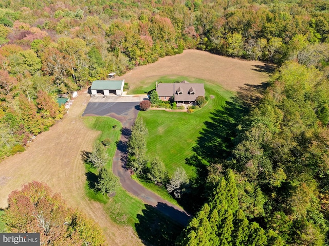 bird's eye view with a rural view