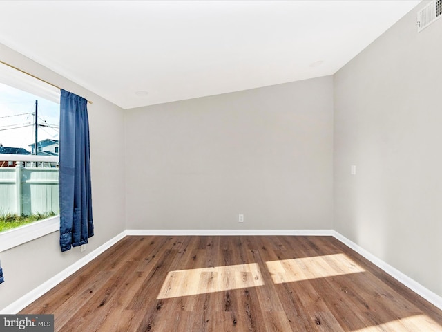 spare room featuring hardwood / wood-style floors and a wealth of natural light