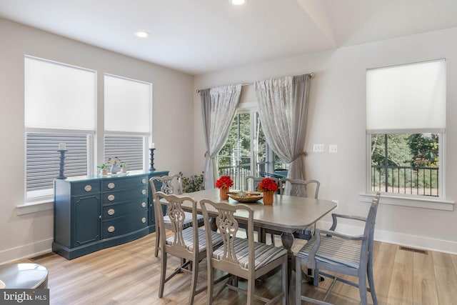 dining room featuring light hardwood / wood-style flooring